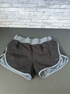 Champion DuoDry Black & Grey Athletic Mesh Running Short Shorts